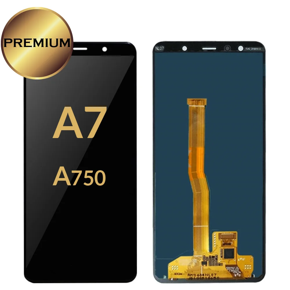 Супер AMOLED для Samsung Galaxy A7 SM-A750F A750F A750 ЖК-дисплей с сенсорным экраном дигитайзер сборка A750 pantalla - Цвет: Black