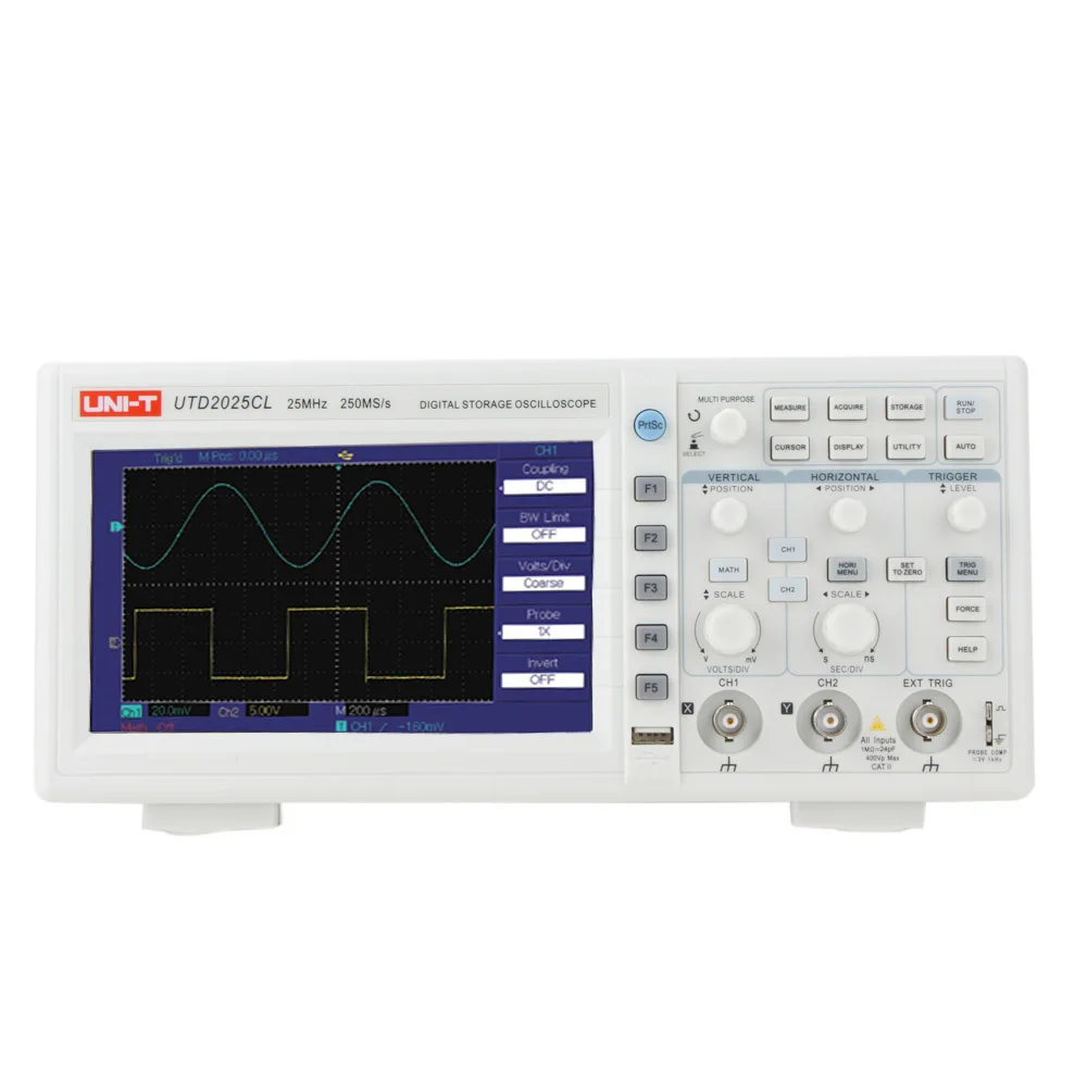 UNI T UTD2025CL 25 МГц 250 мс/с USB цифровой осциллограф DSO 2 канала 7 ''TFT LCD Scopemeter W/USB OTG EU/AU/US