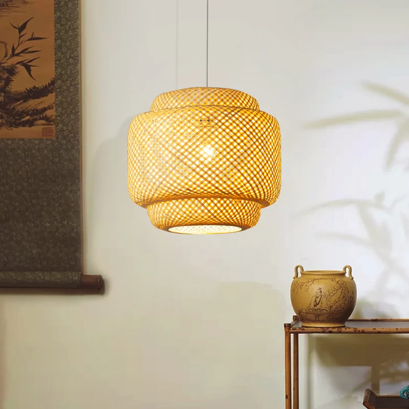 Chinese Style Pendant Light Handmake Bamboo Hanging Lamps for Dining Room Living Room Decor Restaurant Loft Luminaire Hanglamp for pendant lights,pendant lamp