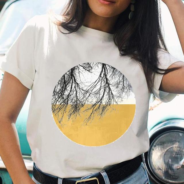 Cartoon Casual Printing T-shirts Regular Ladies T Top Shirt Print Female Graphic Fashion Tee O-neck Short Sleeve T-Shirt