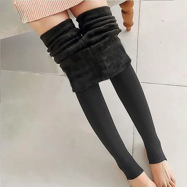 Black Leggings Women Clothes High Waisted Leggings For Women Plus Velvet Thickening Warm Clothing Fashions - Цвет: Thicken