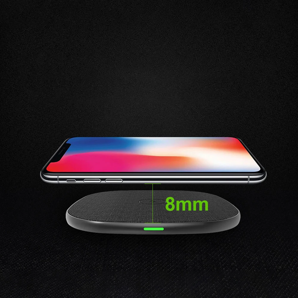 10 Вт Беспроводное зарядное устройство для iPhone 11 Pro Max X XR XS тканевая текстура быстрая зарядная док-станция для samsung Galaxy Note 9 10 Plus huawei