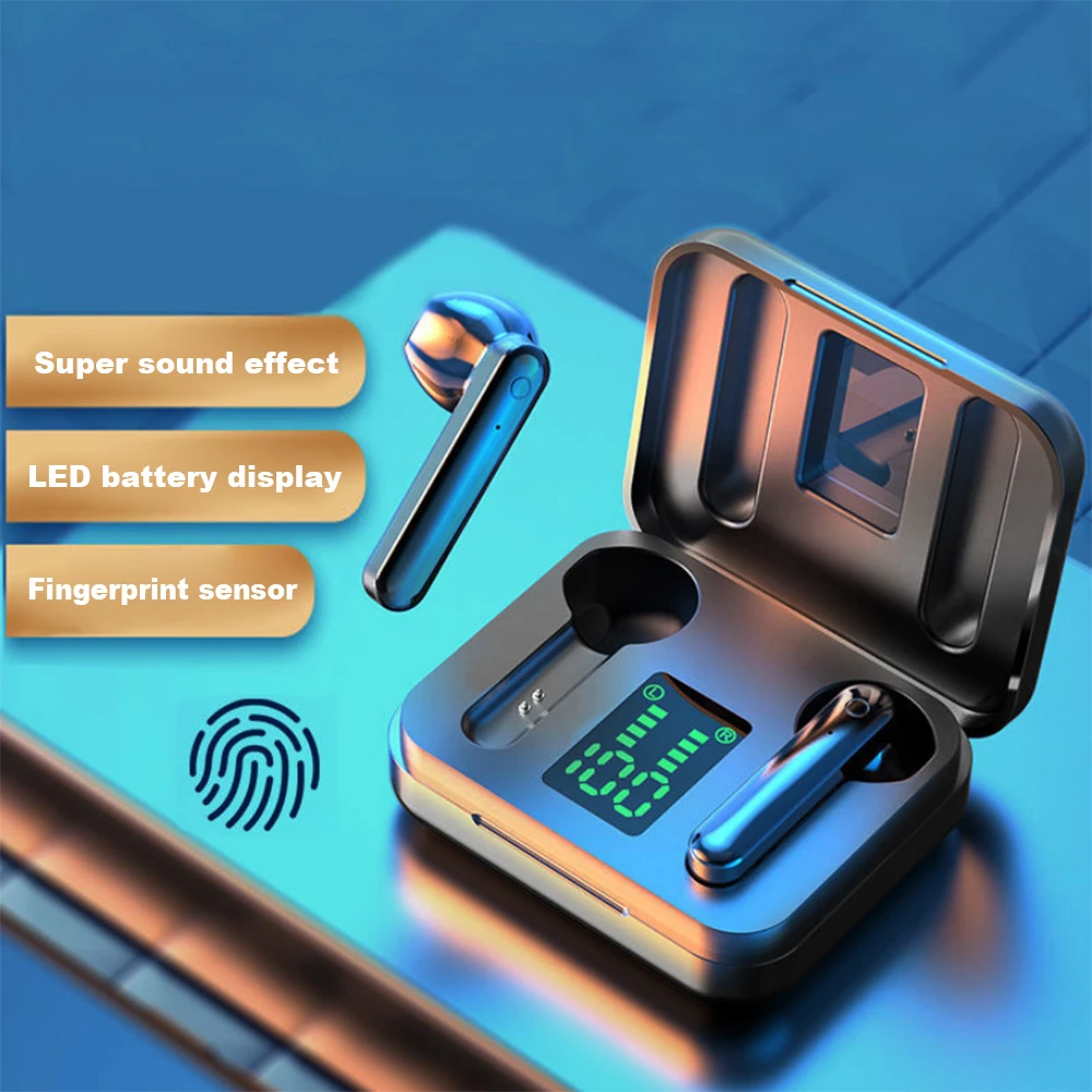Беспроводные наушники с микрофоном Bluetooth V5.0 светодиодный дисплей | Электроника