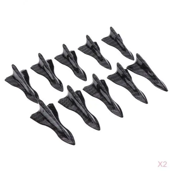 Black Racing Air Vortex Generator Diffuser Shark Fin 20pcs Set Kit for Spoiler Roof Wing