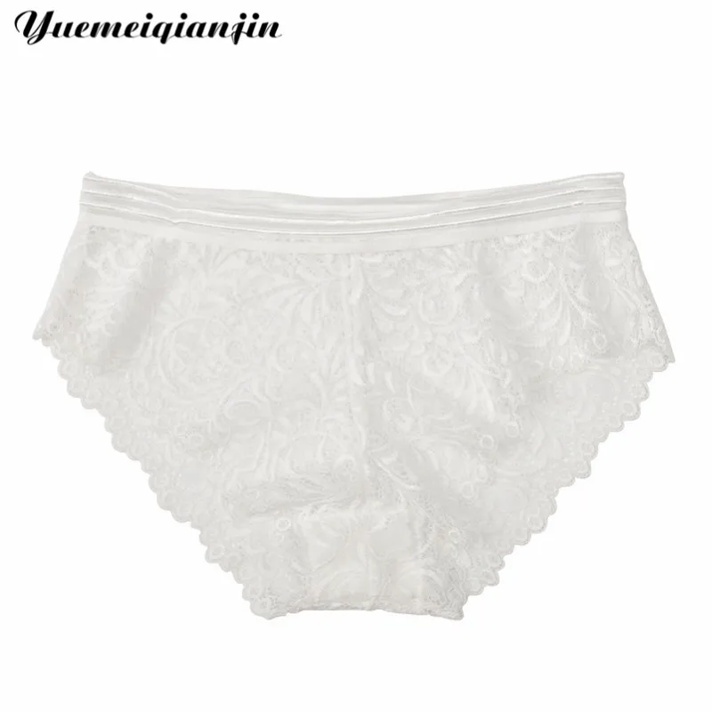 White Женское нижнее белье женские сексуальные кружевные перспективные трусики удобные женские бесшовные, средняя посадка Сексуальные трусы-брифы Цветочные трусики - Цвет: White