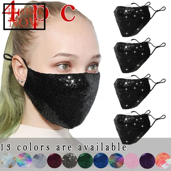 

4pc Pm2.5 Outdoor Mouth Mask Washable Reuse Face Mask Sequins Protection Mask Mascarilla Reutilizable Mondkapjes mask for face