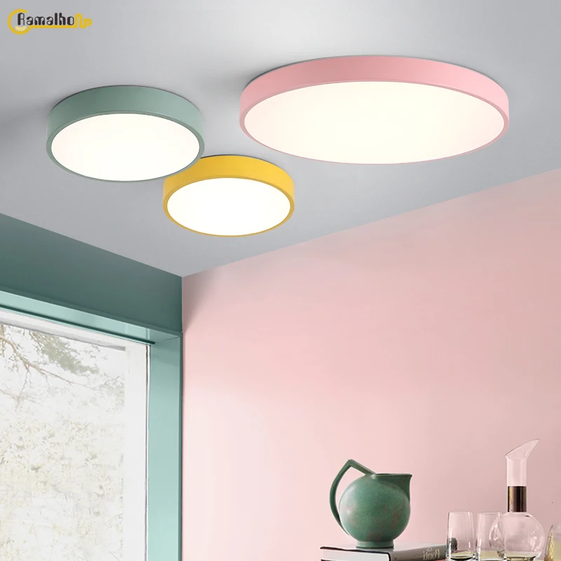 Современные светодиодные потолочные лампы круглый лампа для спальни потолочный