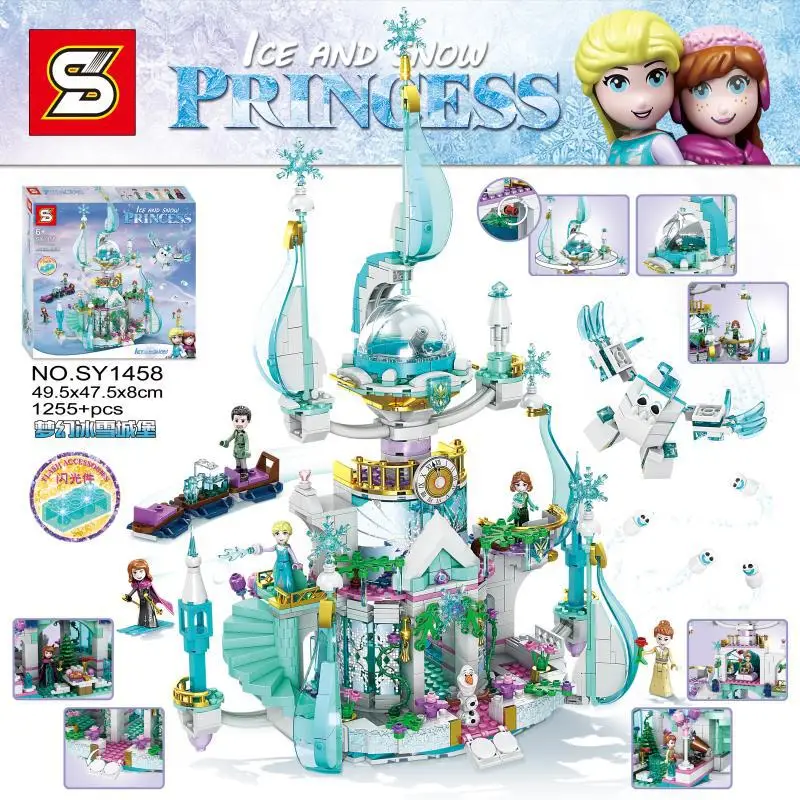 

Dream Princess Castle Elsa Ice Castle Princess Anna Set Model Building Blocks Gifts Toys Compatible With Legoinglys Friends