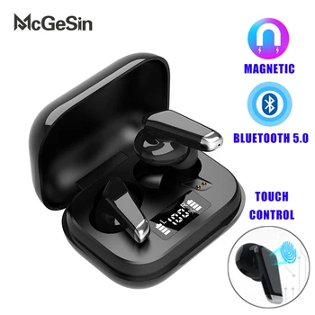 

McGeSin New Wireless Bluetooth Headset TWS Earphone 9D Deep Sound Music Headsets LED Power Display Earbud Touch Control With Mic