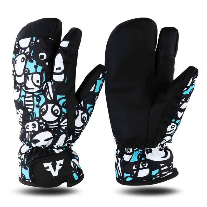 Сверхлегкий зимний теплый для катания на лыжах перчатки 3 митенки для пальцев ветрозащитные водонепроницаемые мужские и женские спортивные перчатки для катания на сноуборде и лыжах