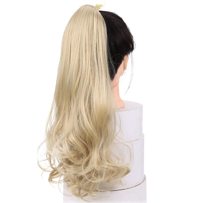 LUPU 1" 22" 2" длинные вьющиеся конский хвост клип в наращивание волос с шнурком для женщин термостойкие синтетические шиньоны - Цвет: 107