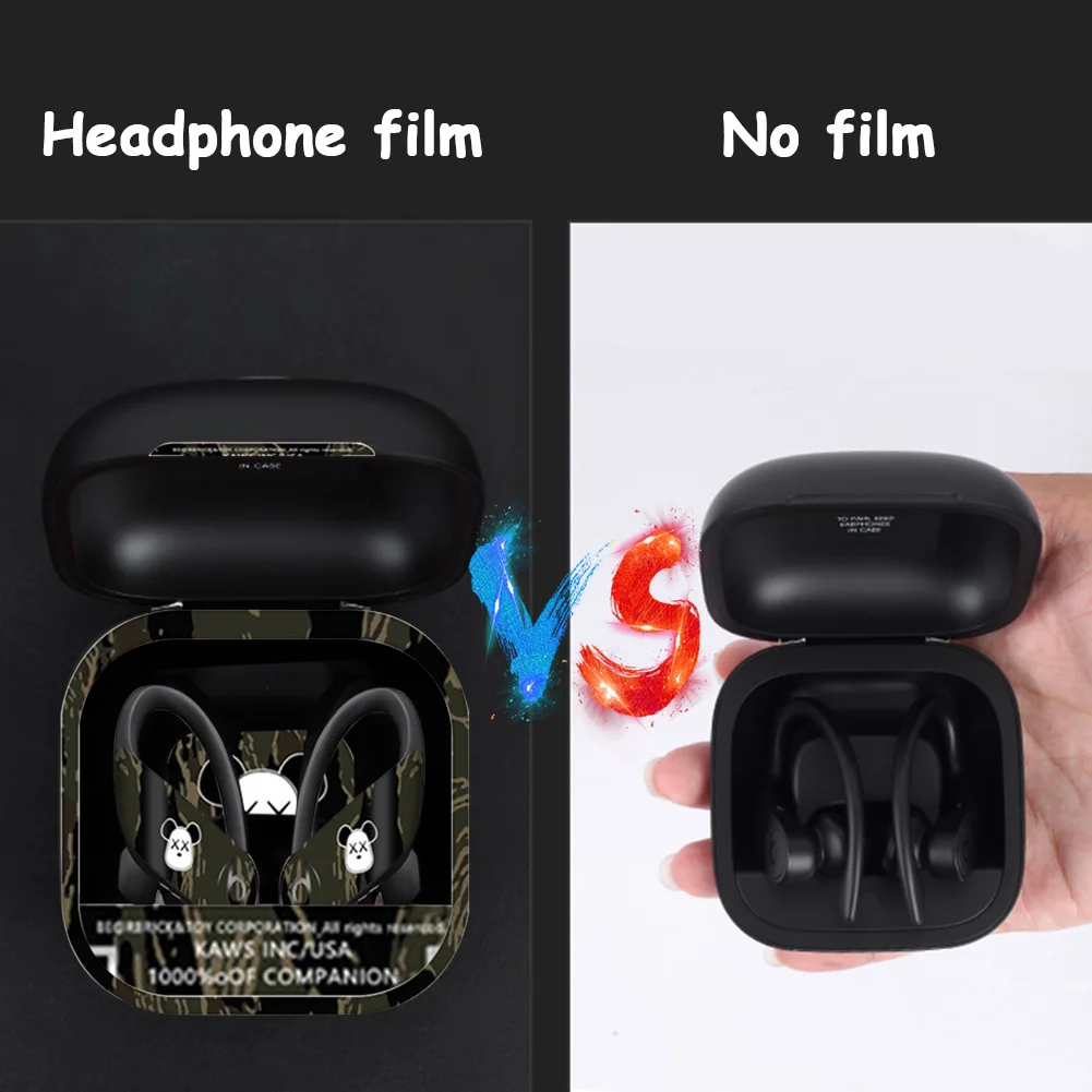 Модный чехол с наклейкой на наушники для Apple Beats Powerbeats Pro, пыленепроницаемый декоративный защитный чехол на наушники с клейкой пленкой
