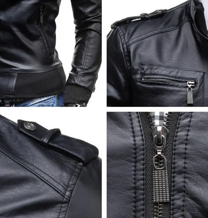 Импортные товары закупка агентов мульти-карманы украшения AliExpress горячие модели мужские повседневные однотонные кожаные пальто