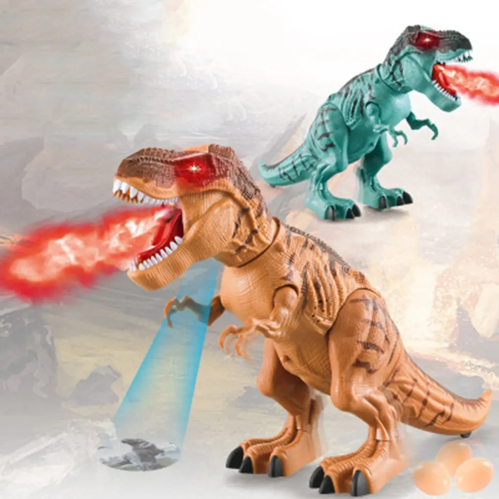Электрический спрей Lay Egg Tyrannosaurus движущиеся ходячие яйца Укладка динозавра игрушка звуковой светильник имитация животного модель детских игрушек