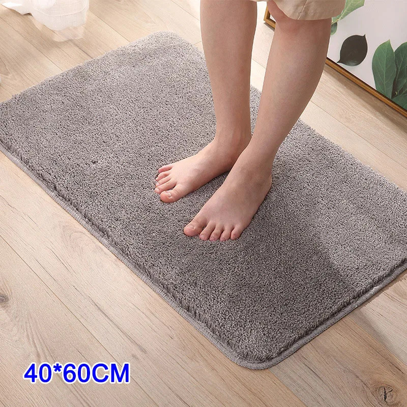 Gray 40x60cm Домашний коврик, супер абсорбент, грязевая вода, низкопрофильные коврики, машинная стирка, Нескользящие Коврики для передней двери, HFing - Цвет: Gray 40x60cm