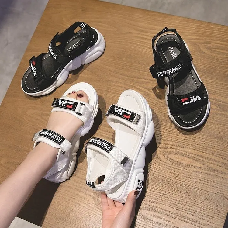 

2020 Summer New Style Korean-style Versatile Students Thick Bottomed Platform Rome Sandals Fairy Wind CHIC Bear Sandals Women's