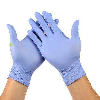

100PCS Disposable Nitrile Gloves with Textured Fingertips Latex Free Non-Sterile Multi-Purpose for Food Handling Home Cleaning