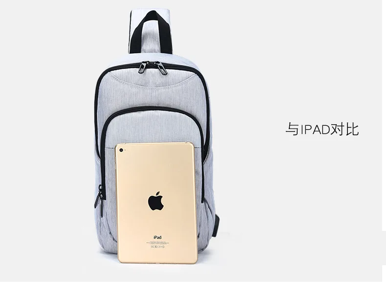 New Oxford Cloth Men's Chest Bag Large Capacity Usb Business Men's Shoulder Bag Outdoor Travel Waterproofing Crossbody Bag