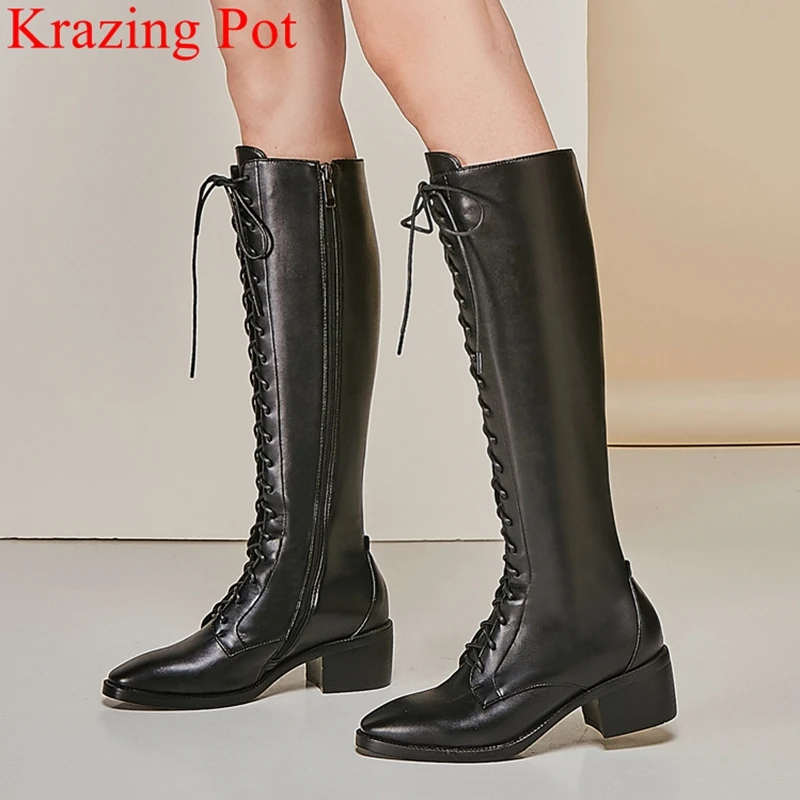 round toe knee high boots