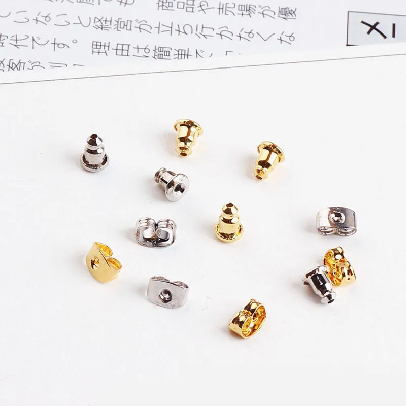 

50pcs Diy Jewelry Accessories Bullet Butterfly Ear Ear Plug Cap Earrings Gold Plated Color Retention Copper Metal 0cm Wholesale