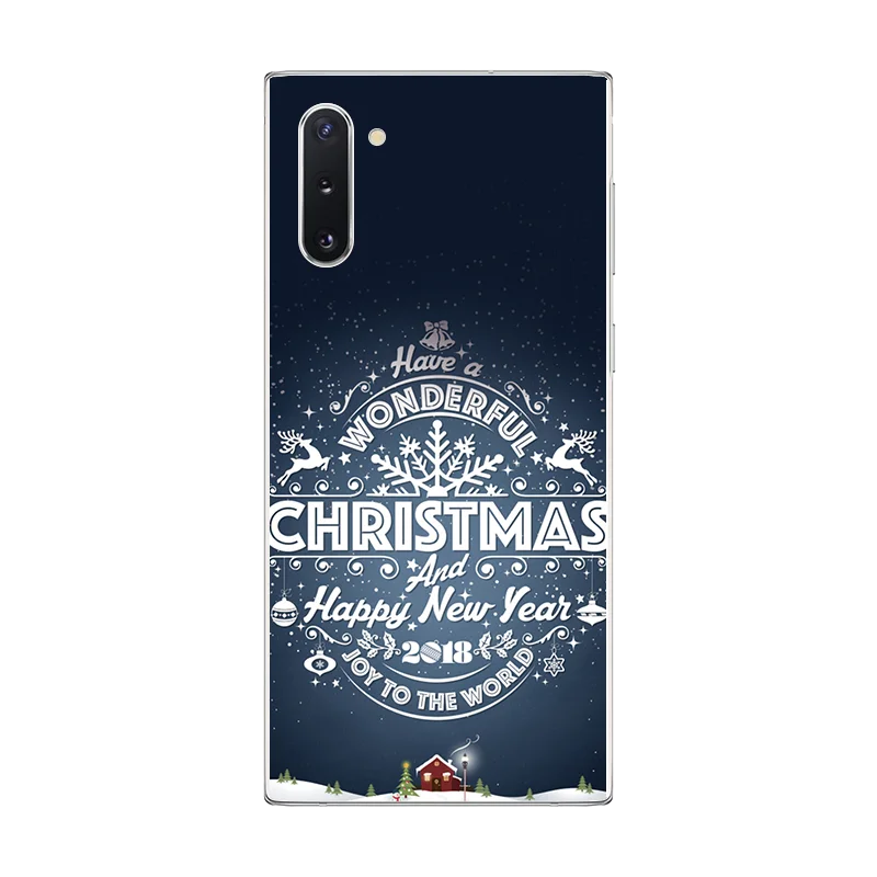 Новогодние подарки Рождество для samsung Galaxy Note 10 чехол мягкий TPU для samsung S9 S10 Plus Note 8 9 Чехлы Санта Клаус Лось снеговик