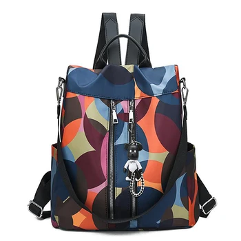 

Women's Backpack PU Fashion Multicolor Bear Pendant Girls Pack Cloth Anti-theft Shoulder Casual Student Backpack For Lady