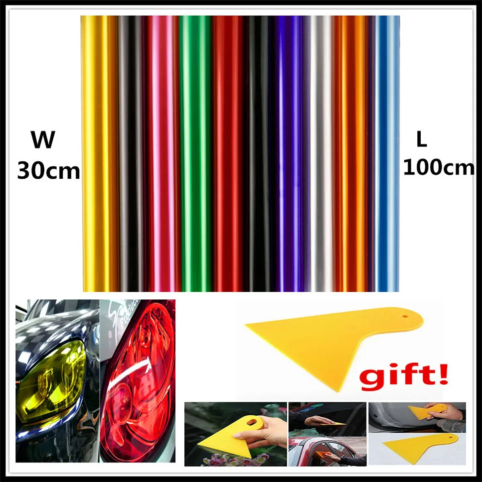 

30x100cm Car HeadLight lamp Light Vinyl Film Sticker Decal for Chevrolet Trailblazer Onix Tru Orlando Code Captiva Aveo Sail