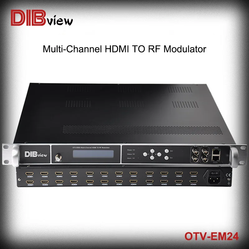 OTV-EM24 멀티 채널 HD H.264 인코더, 최대 24 채널 HDMI 입력, DVBC T/ATSC/ISDB-T/Tb RF 출력 변조기