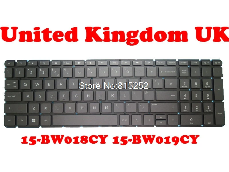 GAOCHENG Laptop Keyboard for HP 15-BW000 15-BW018CY 15-BW019CY 15-BW020CY 15-BW024CL 15-BW025CY 15-BW026CY 15-BW027CY 15-BW052OD Silver with Backlight Without Frame Hebrew HB