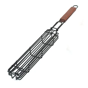 

1Pcs Portable BBQ Barbecue Grilling Basket Nonstick Grilling Kabob Basket for Meats Vegetables Steak