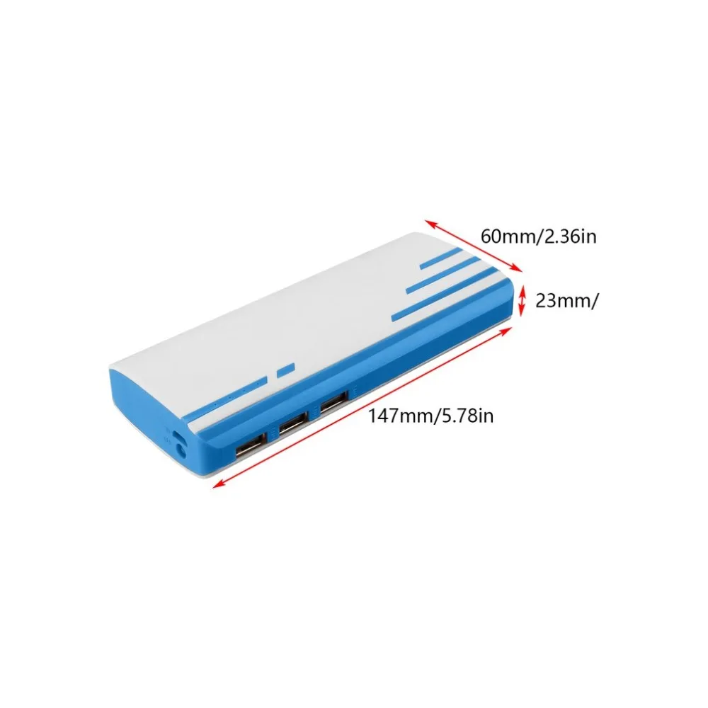 Powerbank Case 15000mAh Power Bank Shell 3 USB Charging Ports Mobile Phone Portable Power Bank Box 5V/1A for Android