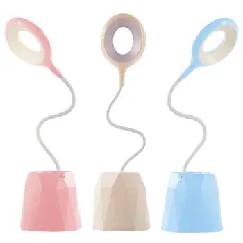 

Creative LED Table Touch Desk Lamp Brightness Controllable Three-touch Dimming Phone Holder USB Flexible Reading Ring Light
