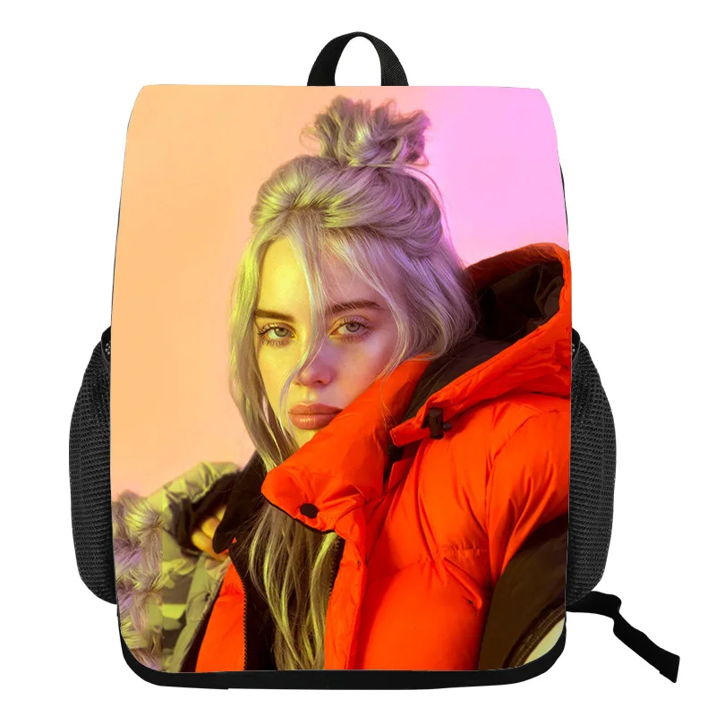Рюкзак Mochila Billie Eilish, сумки на липучке, туристический рюкзак, певицы, Bad Gay, школьные сумки для мальчиков-подростков, тканевый рюкзак