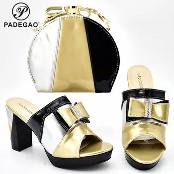 

Newest Italian Shoes and Matching Bags Set Comfortable Slipper African Style Shoes and Bag to Match