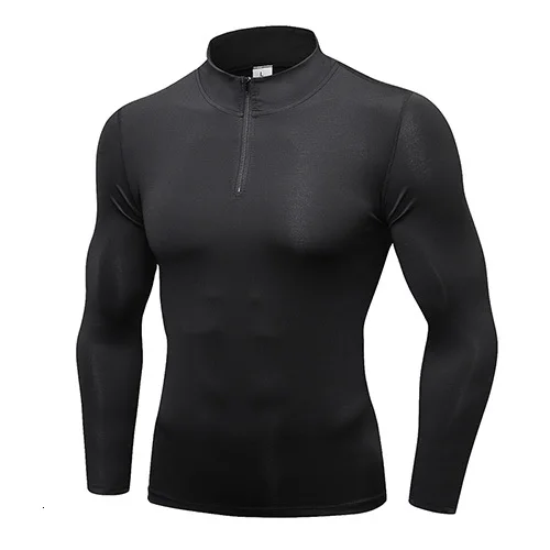 YD новые рубашки с длинными рукавами для фитнеса спортивная рубашка для мужчин быстросохнущая футболка для бега Спортивная одежда для мужчин s Топ спортивные майки Рашгард - Цвет: 9004 black