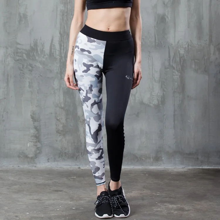

EVS Running Leggings Women's Breathable Sweat Ultra-stretch Quick-Dry Training Camouflage Mixed Colors Dance Practice Sports Fit