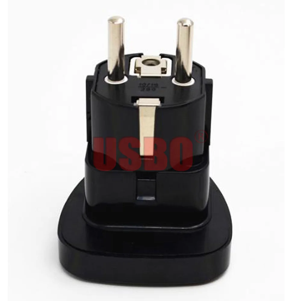 Black Copper 16A 250V Europe 4.8mm pins travel adaptaer plug EU Germany French Belgium Korea Russia power plug socket converter