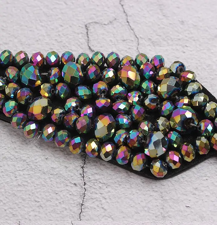 Женские Подиумные модные blingbling Стразы с бисером широкие пояса женское платье Корсеты Пояс Ремни украшения широкий пояс R2426