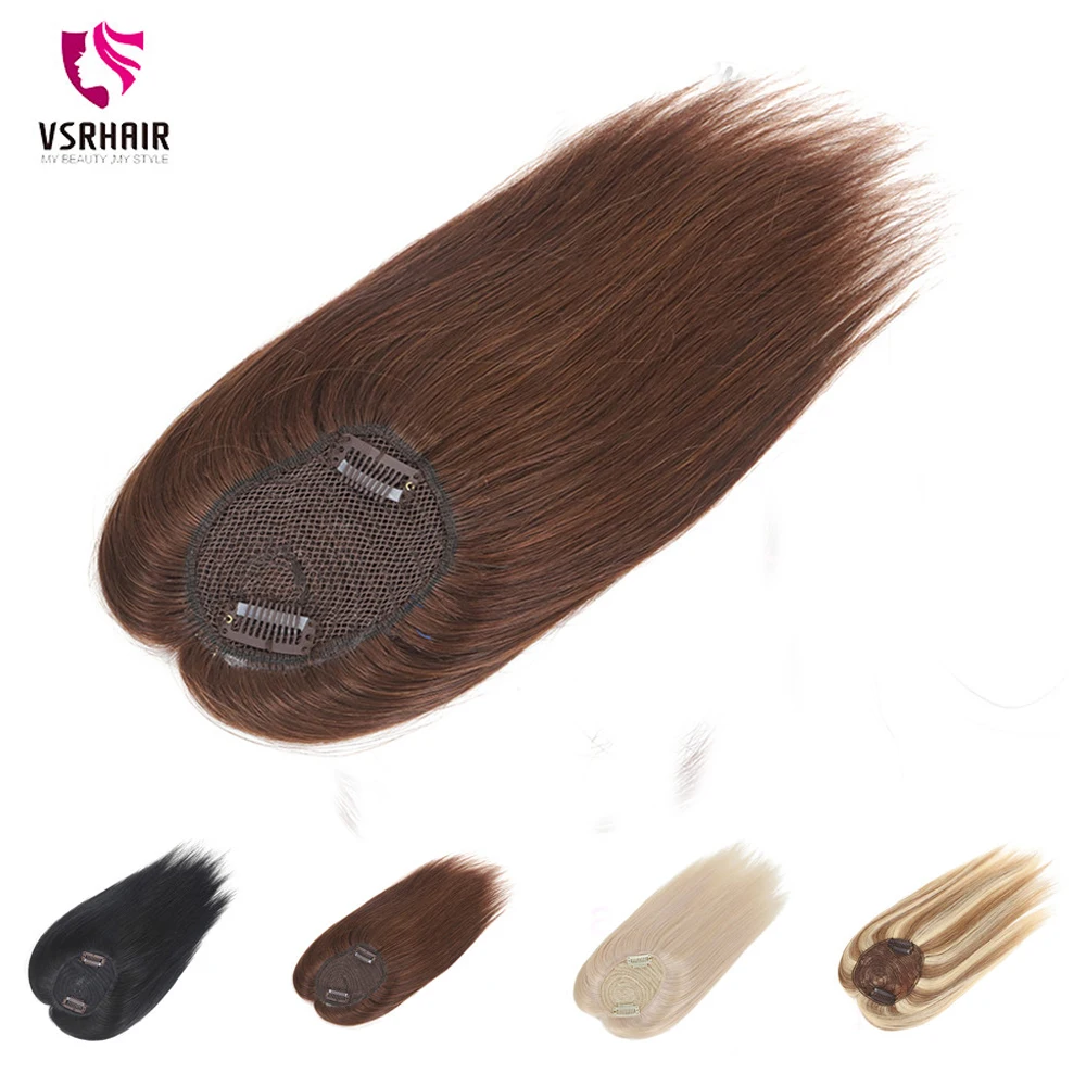 VSR 18inches Long Toppers For Women 100% Human Hair Extensions Clip-in One Piece Piano Color Blonde Clips Topper | Шиньоны и парики