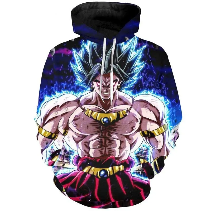 Аниме Dragon Ball Супер толстовка мужская 3D толстовки Супер Саян Гоку верхняя одежда с рисунком для подростков мальчиков мультфильм тонкий пуловер с капюшоном - Цвет: picture color