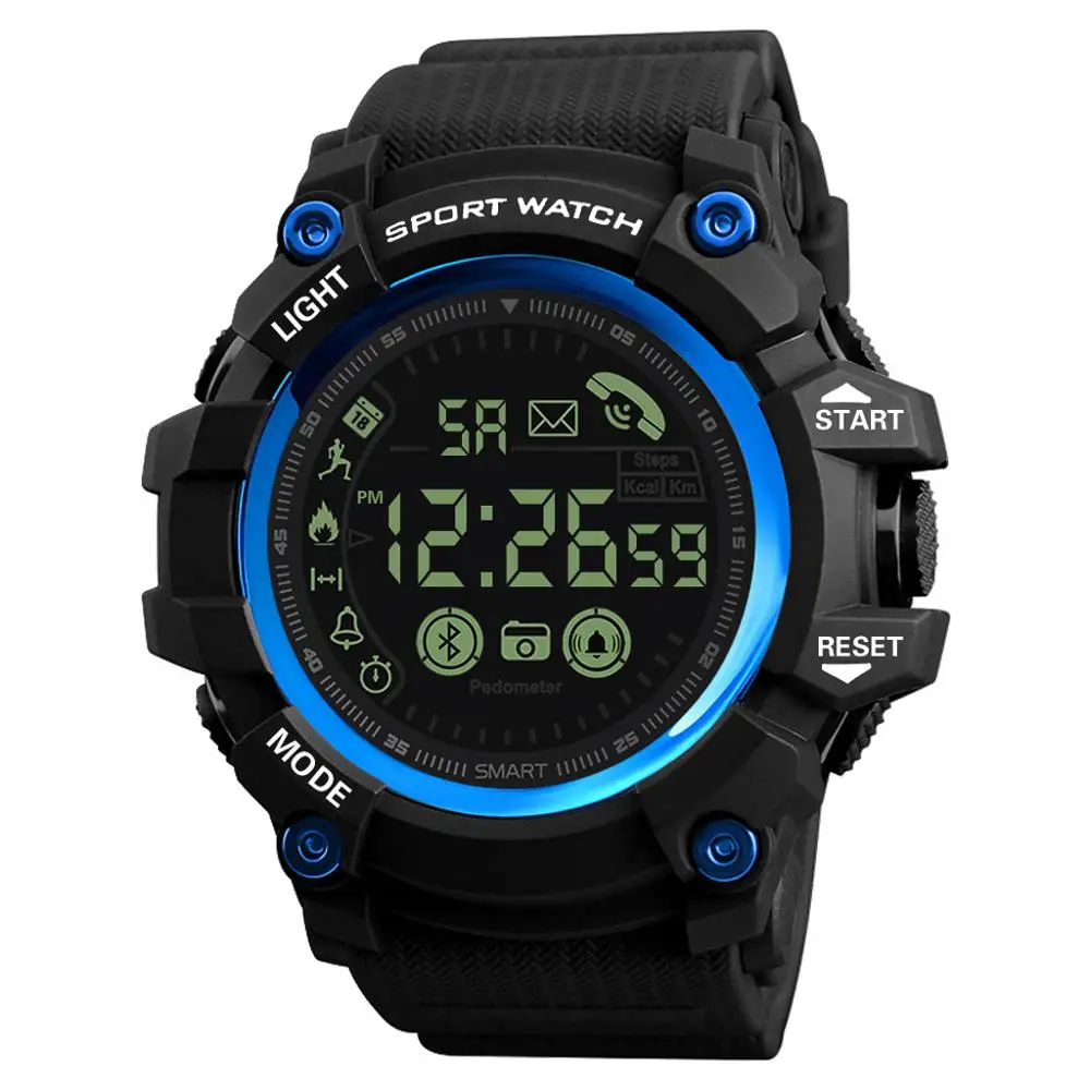 HONHX, Bluetooth, смарт, для улицы, спортивные часы, мужские, водонепроницаемые, цифровые, наручные часы, многофункциональный, светодиодный, Relogio, спортивные, мужские - Цвет: blue