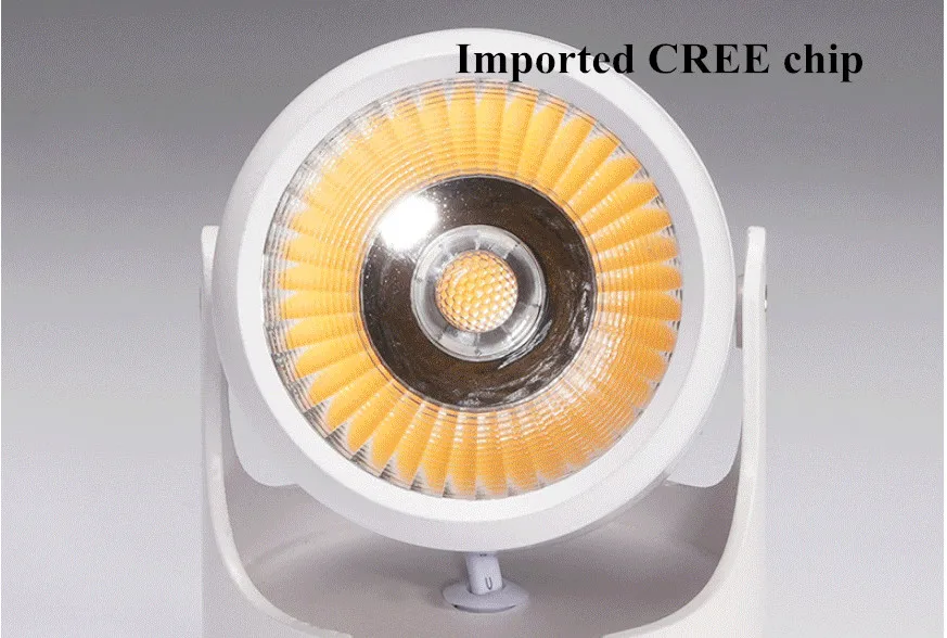 LED轨道灯-吸顶式轨道灯黑白9w12w背景墙可调角度射灯360度旋转COB明装_19