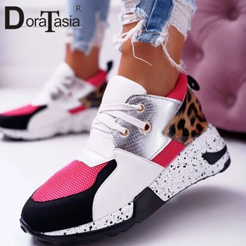 

DORATASIA Big Size 36-43 New INS Hot Ladies Mixed Colors Sneakers Female Leopard Flat Platform Sneakers Women Casual Shoes Woman