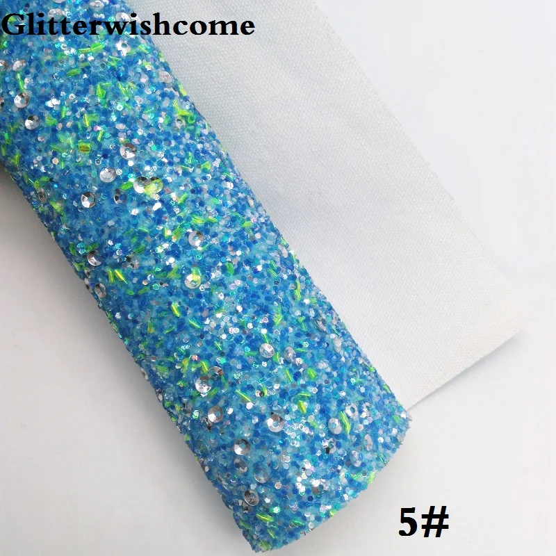 5 Glitterwishcome 30X134 см мини-ролл, ткань с блестками, виниловые обои для бантом блестящие туфли-лодочки на устойчивом кожаный тканевый Виниловый фон для банты, GM199 - Цвет: 5