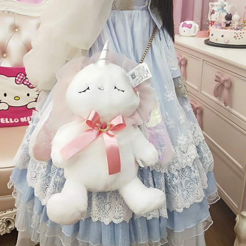 c Милый Плюшевый Кролик Рюкзак Kawaii Кролик плюшевый рюкзак плюшевый кролик игрушка детская школьная сумка подарок Детская игрушка для маленькой девочки - Цвет: c