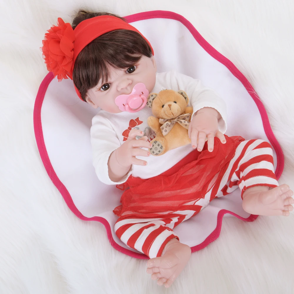2" 55 см реалистичные полностью силиконовые куклы Reborn Baby Bebe, реалистичные куклы принцессы, детские игрушки для детей, рождественский подарок, модная Кукла Reborn