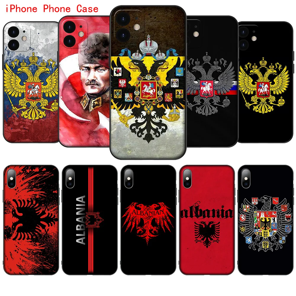 Мягкий силиконовый чехол A9 с флагом Албании для iPhone 13 12 11 X XS XR Pro Max Mini 8 7 6 6s Plus 5s 5 SE |