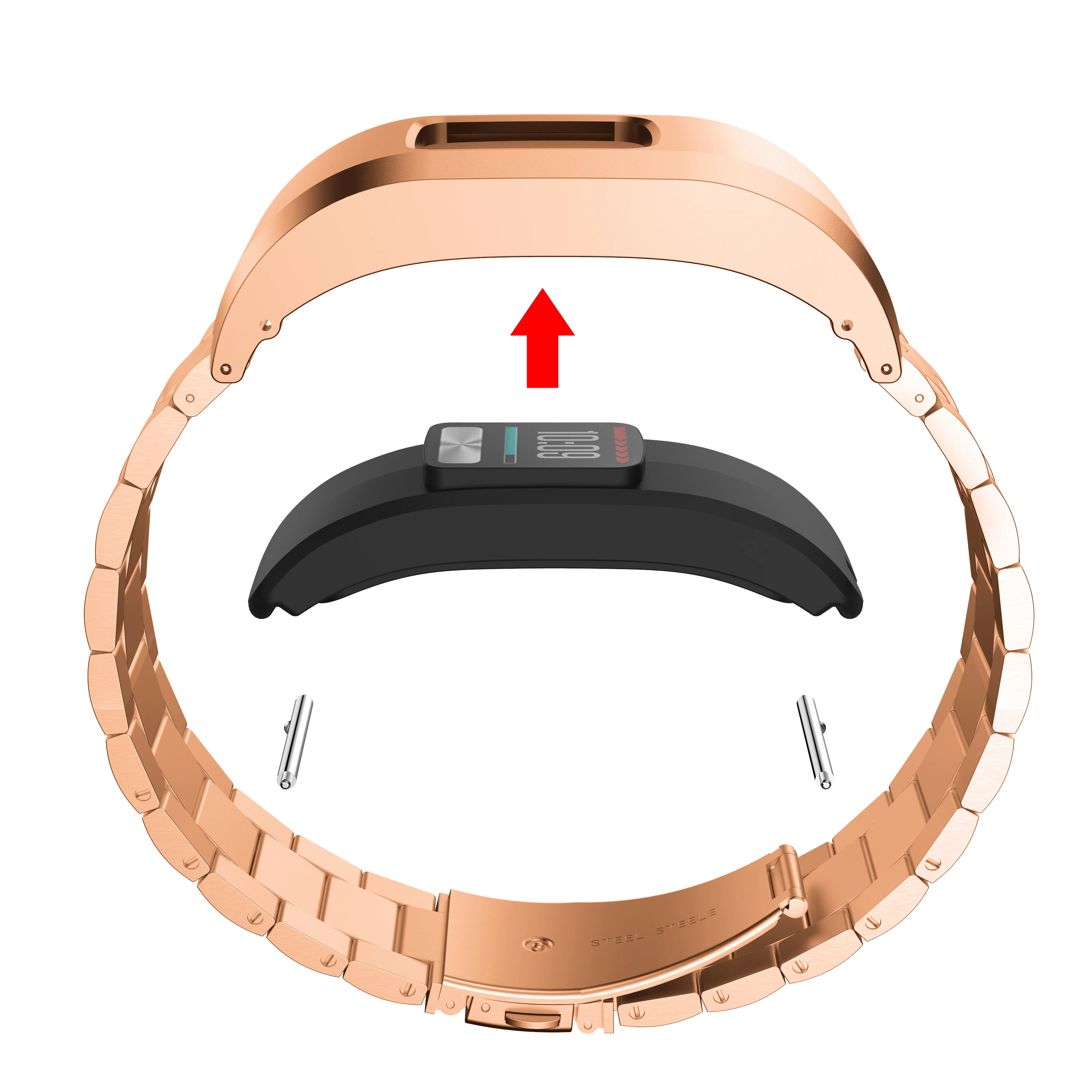 Металлический ремешок для Garmin Vivofit 4 ремешок для часов из нержавеющей стали три звенья браслет сменный ремешок для Garmin Vivofit 4 аксессуары для часов