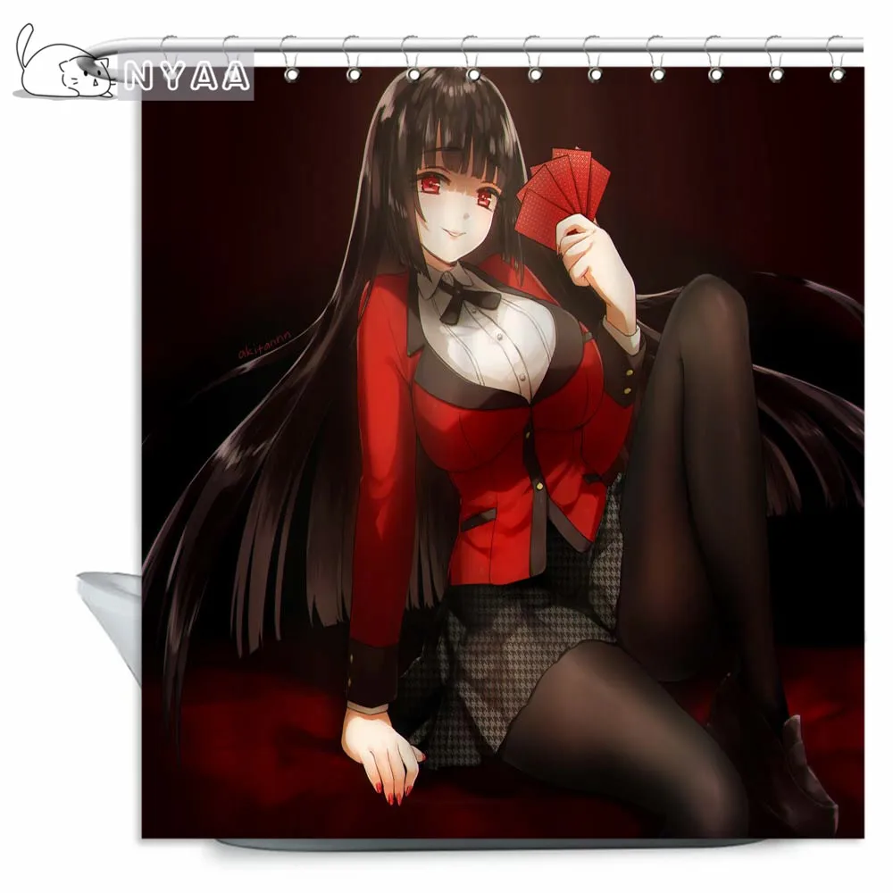 Мяу Kakegurui Jabami Yumeko душ Шторы полиэстер ткань печати Ванная комната