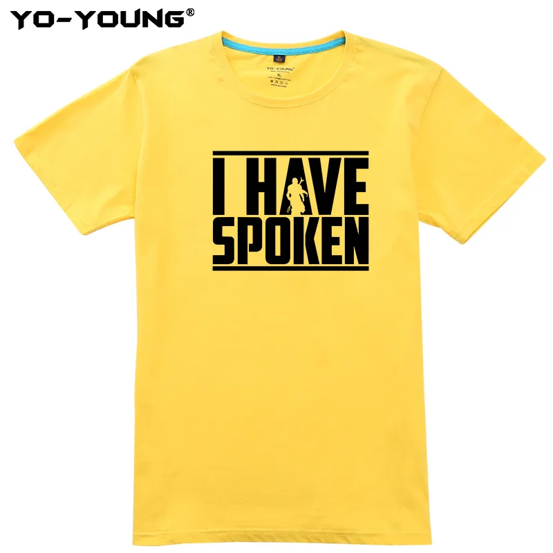 Yellow Yo-Young, мужские футболки, новинка, Звездные войны, футболки с надписью «I Have Spoken», г., г., повседневный топ из чесаного хлопка, мужские футболки - Цвет: Yellow